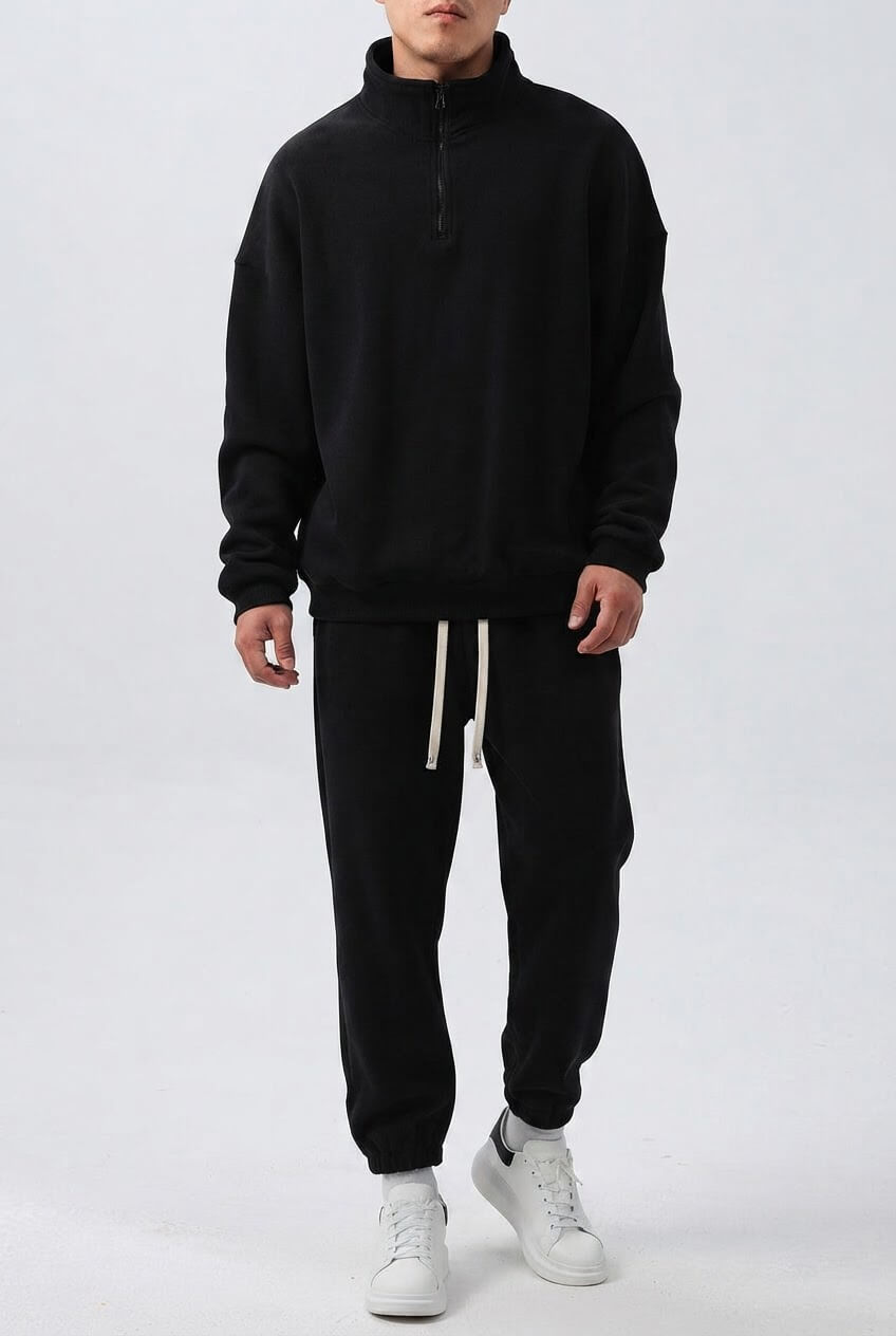 Men's Quarter Zip Tracksuit Set | Stand Collar