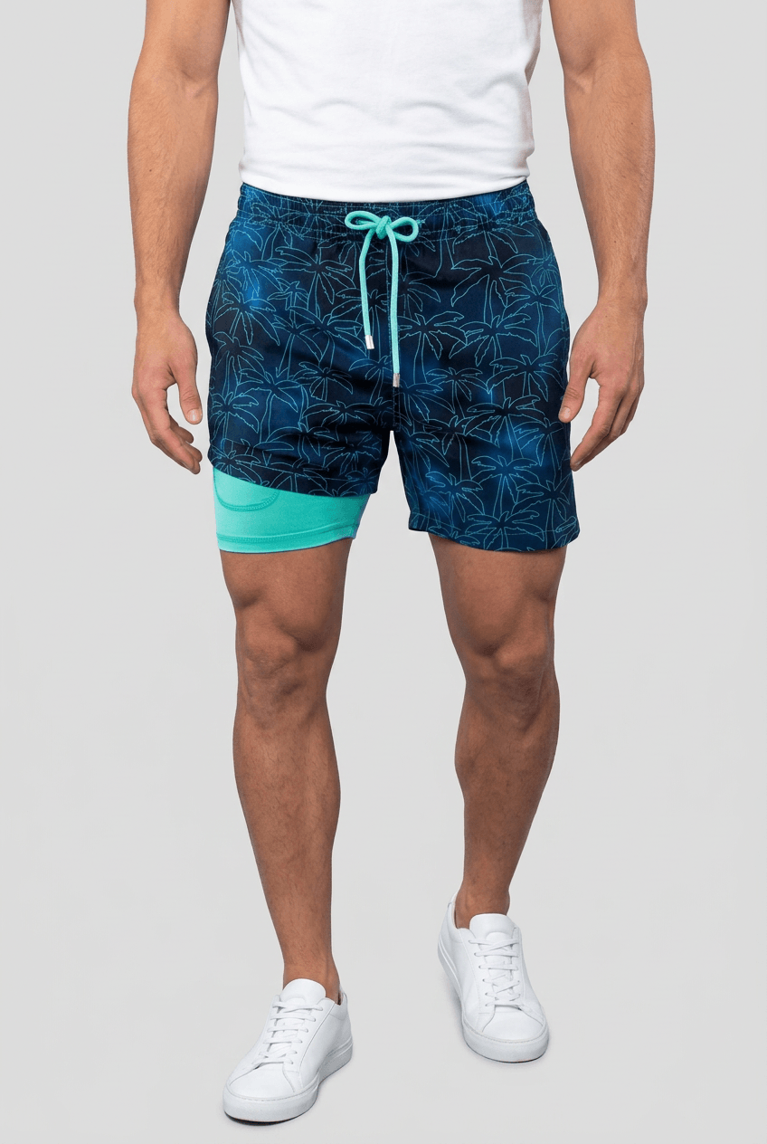 Men's Swim Shorts | Print & Built-In Compression Liner