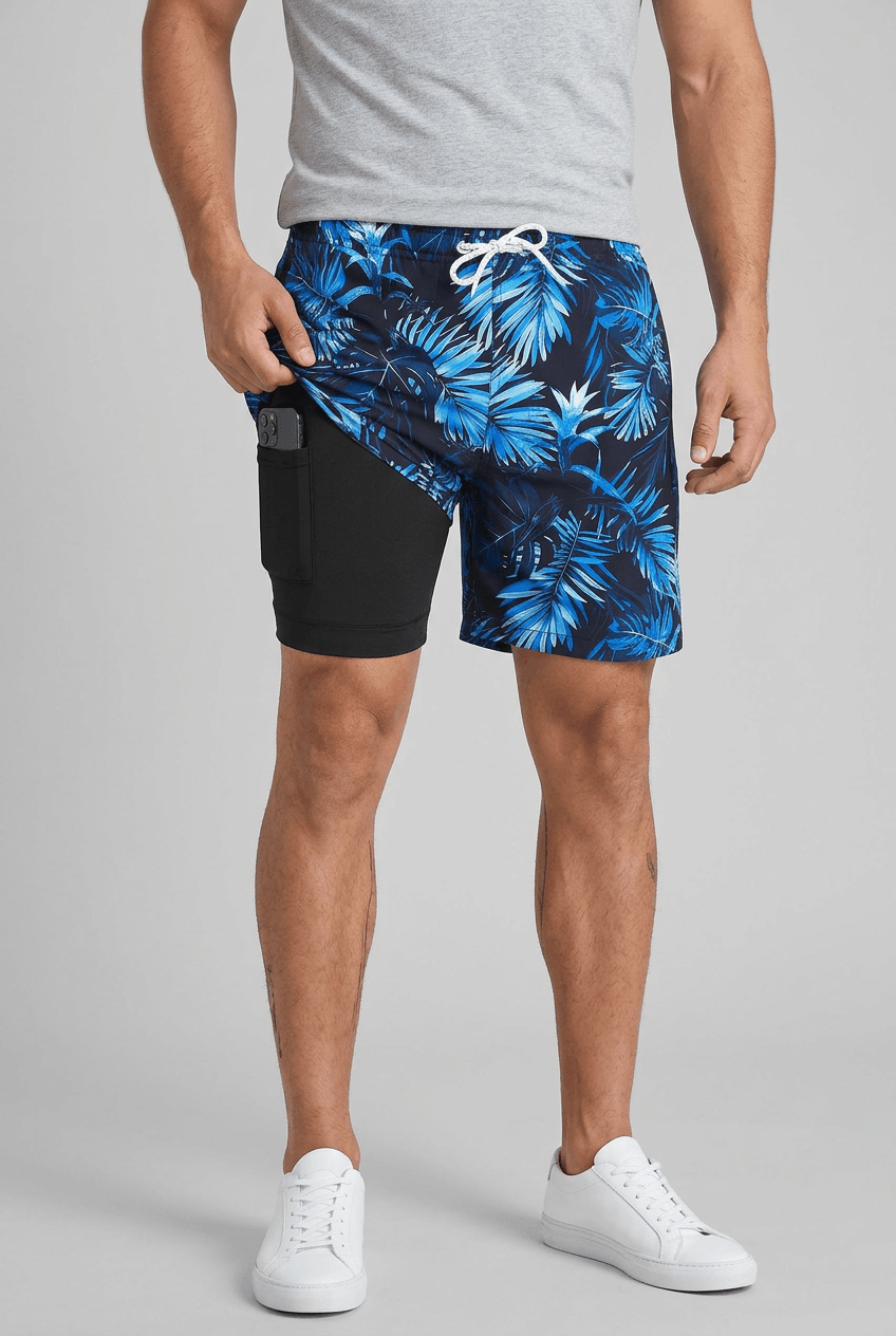 Men's Swim Shorts | Print & Built-In Compression Liner