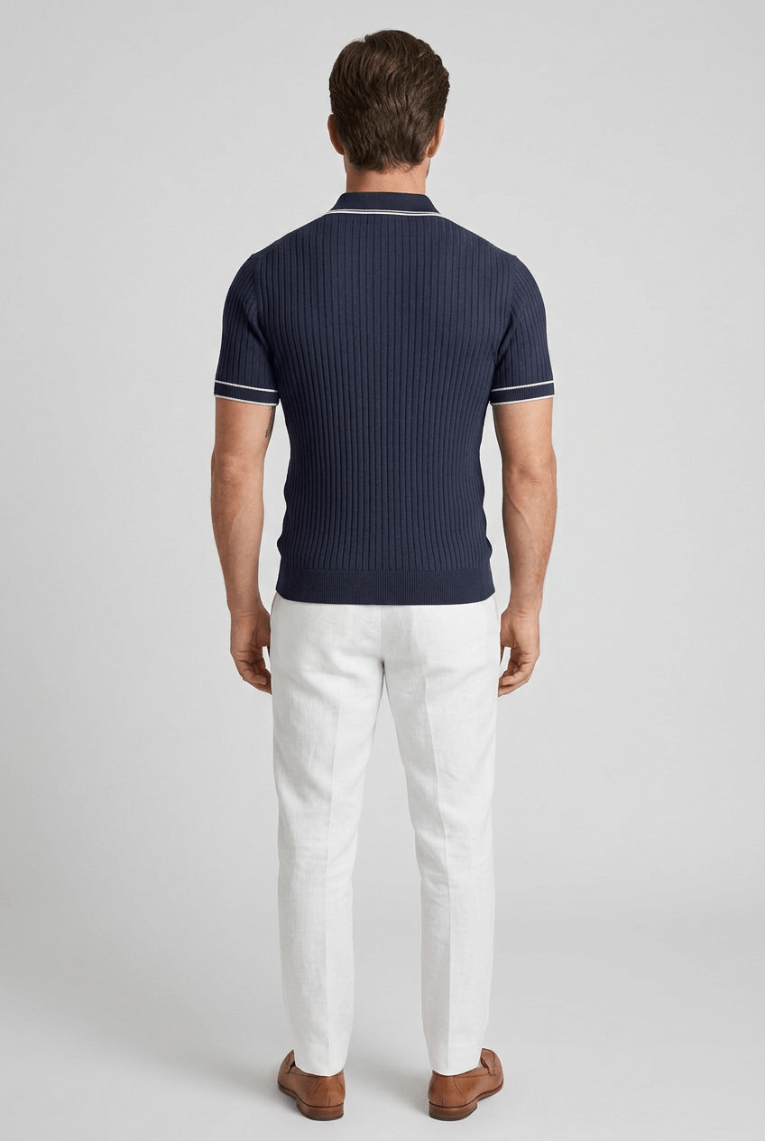 Men's Polo Shirt Men | Ribbed Short Sleeve