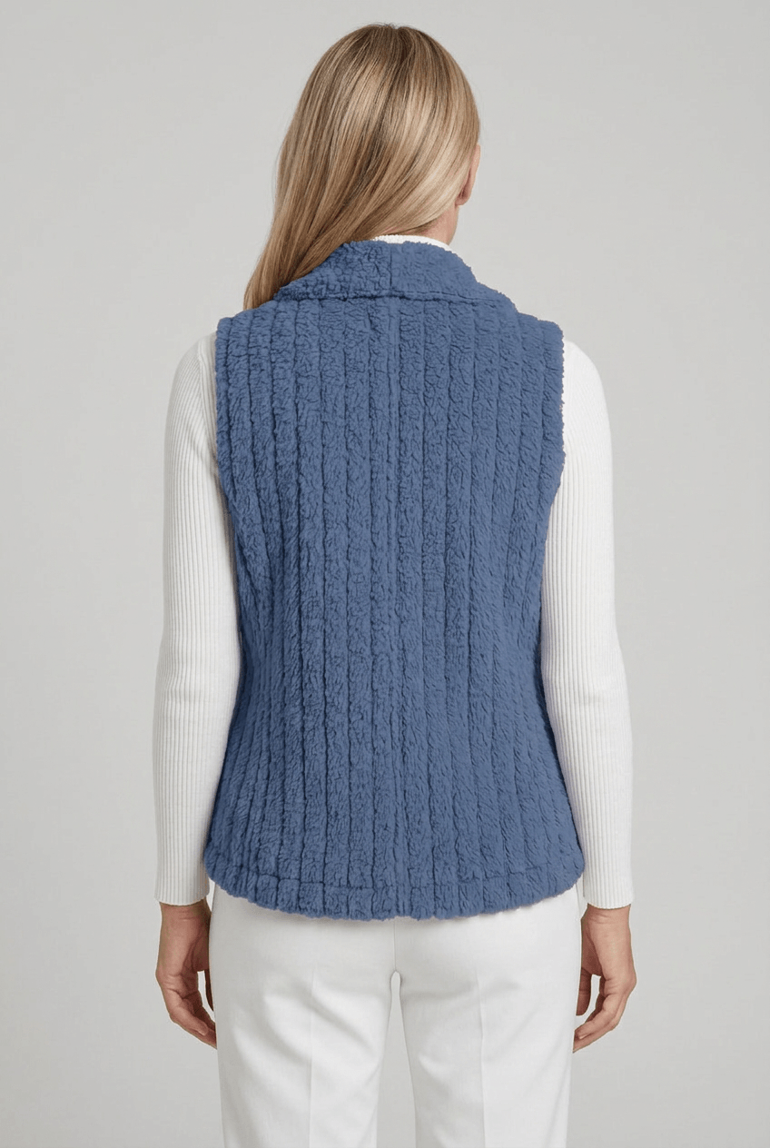 Women's Faux Fur Gilet | Waterfall Collar & Open Front
