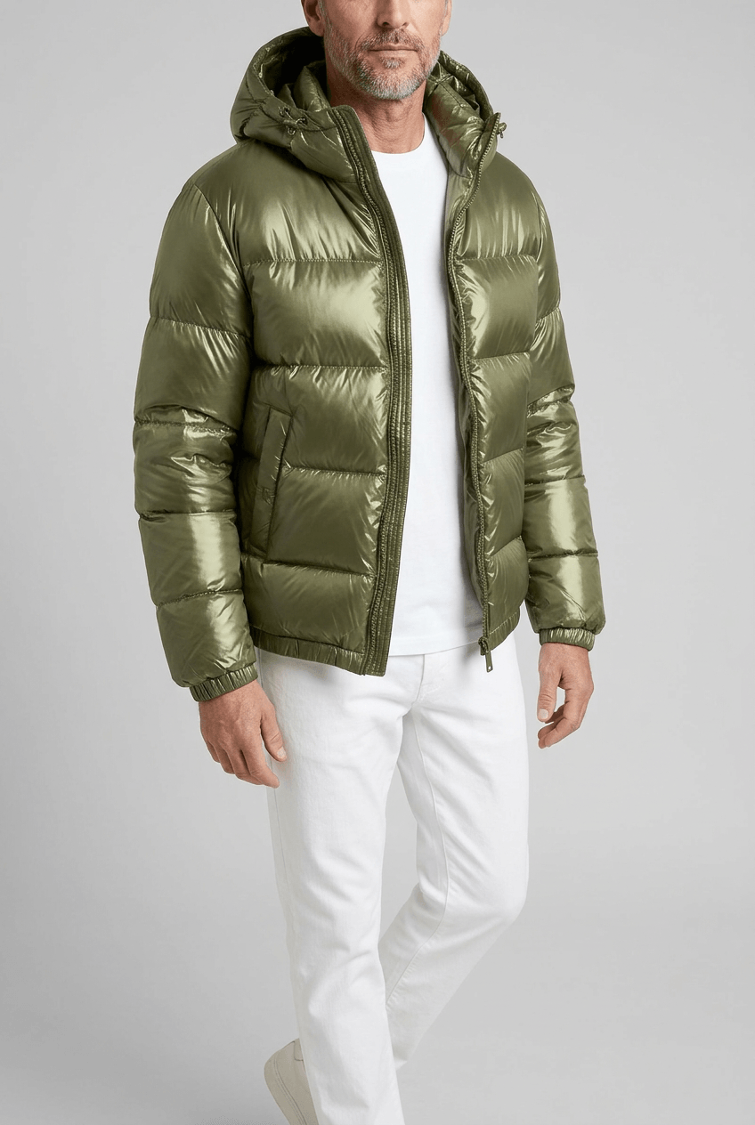Men's Hooded Puffer Jacket | Quilted & Full Zip
