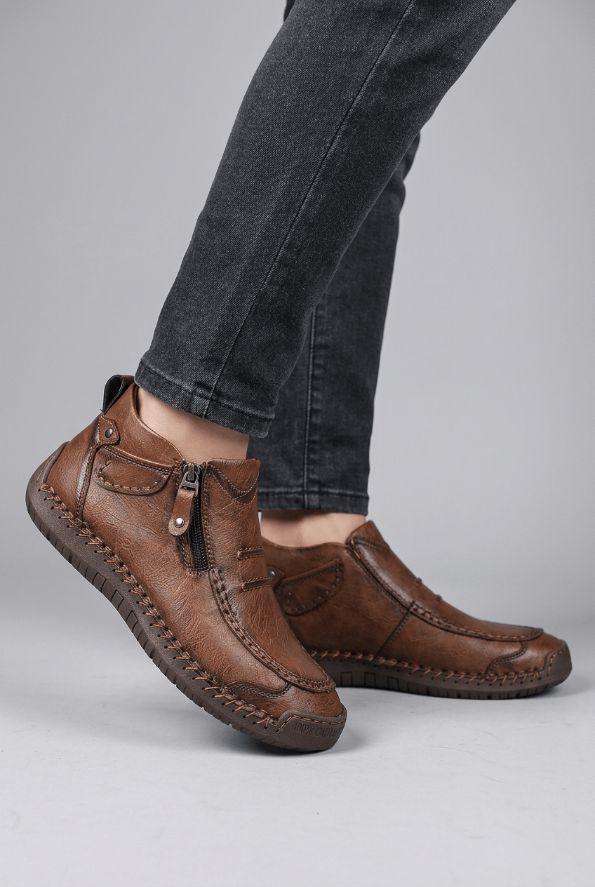 Men's Boots | Side Zipper & Moccasin Stitch Detail