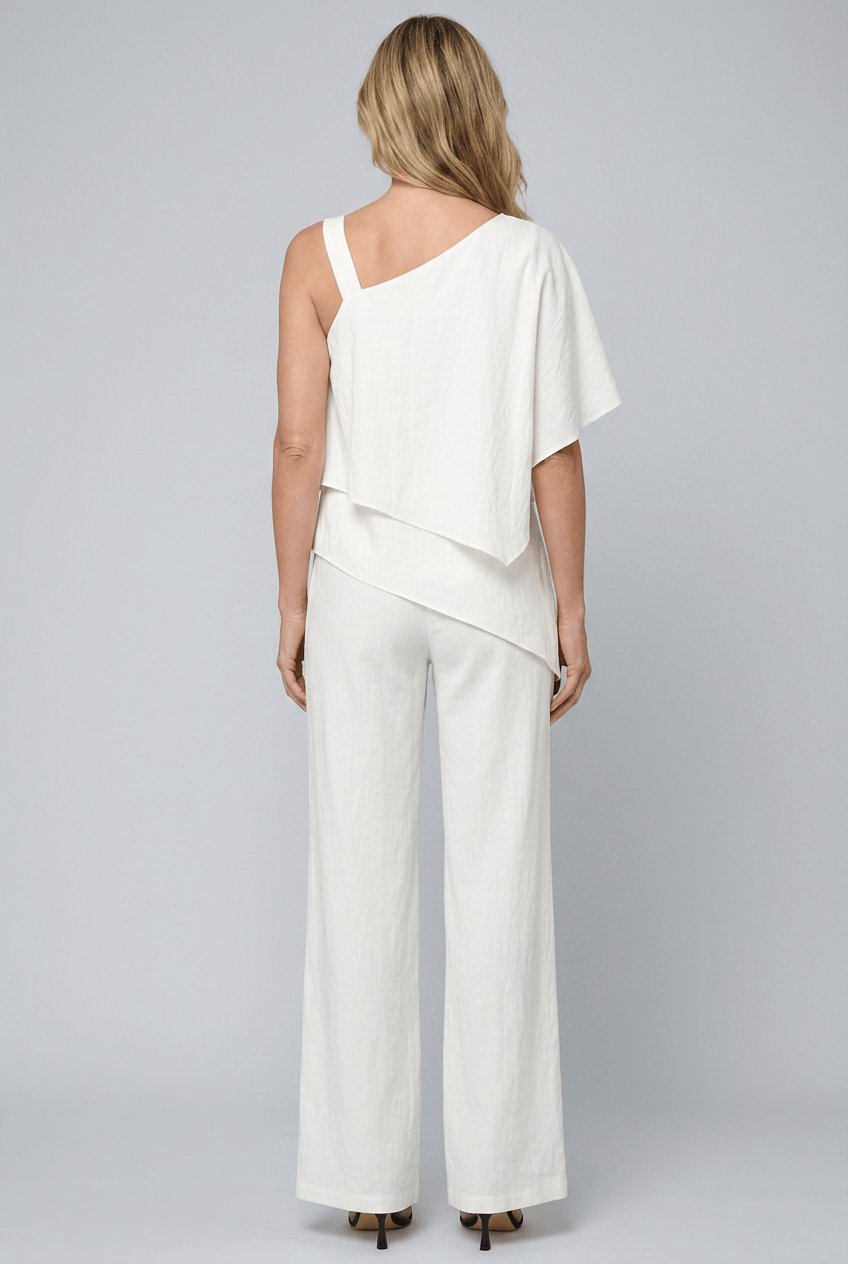 Women's Set | Asymmetric Overlay Top and Wide-Leg Trousers