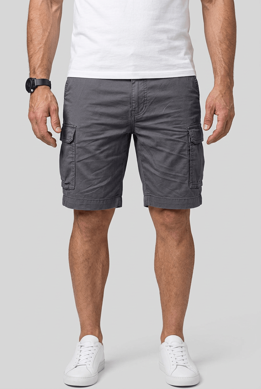 Men's Cargo Shorts | Slim Fit, Flap Pockets & Turn-Up Hem