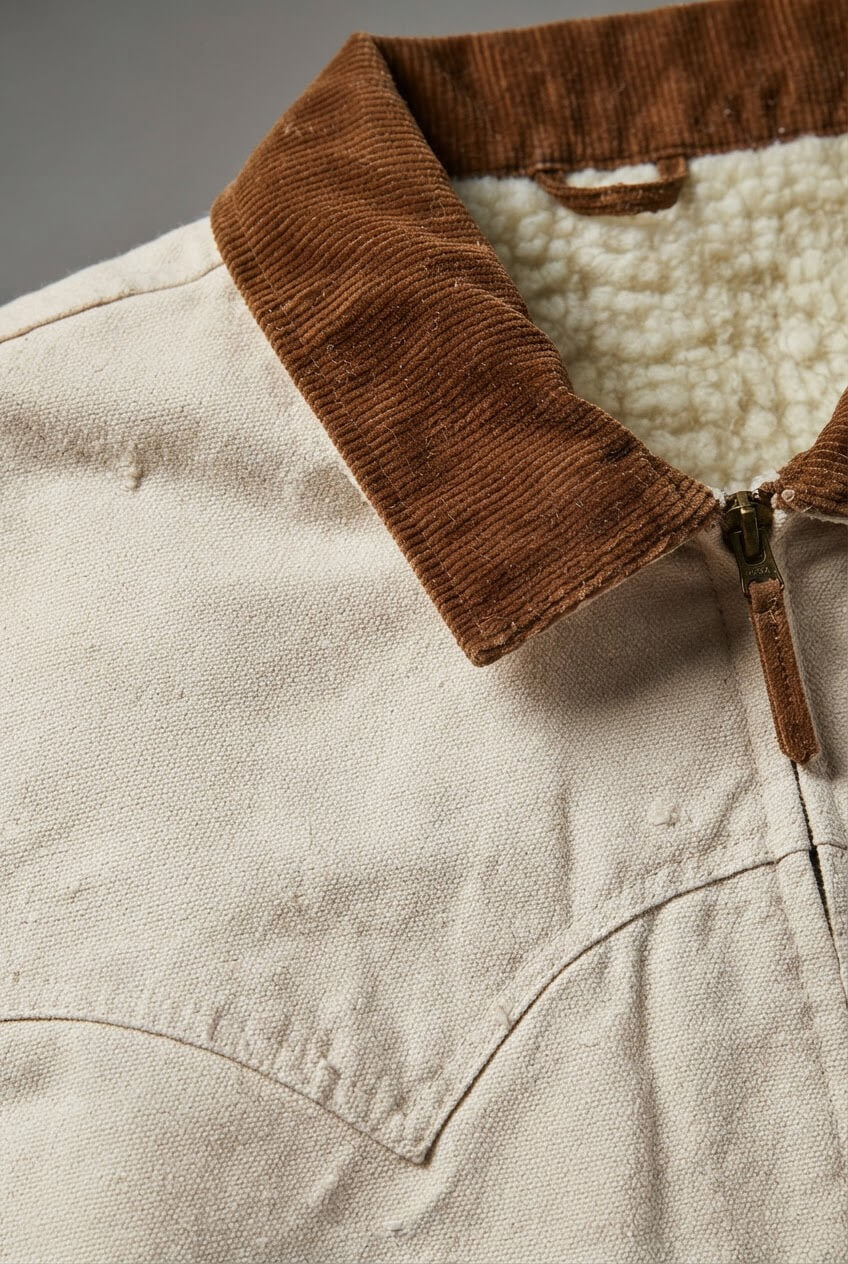 Men's Western Vest | Corduroy-Look Collar & Snap Pockets