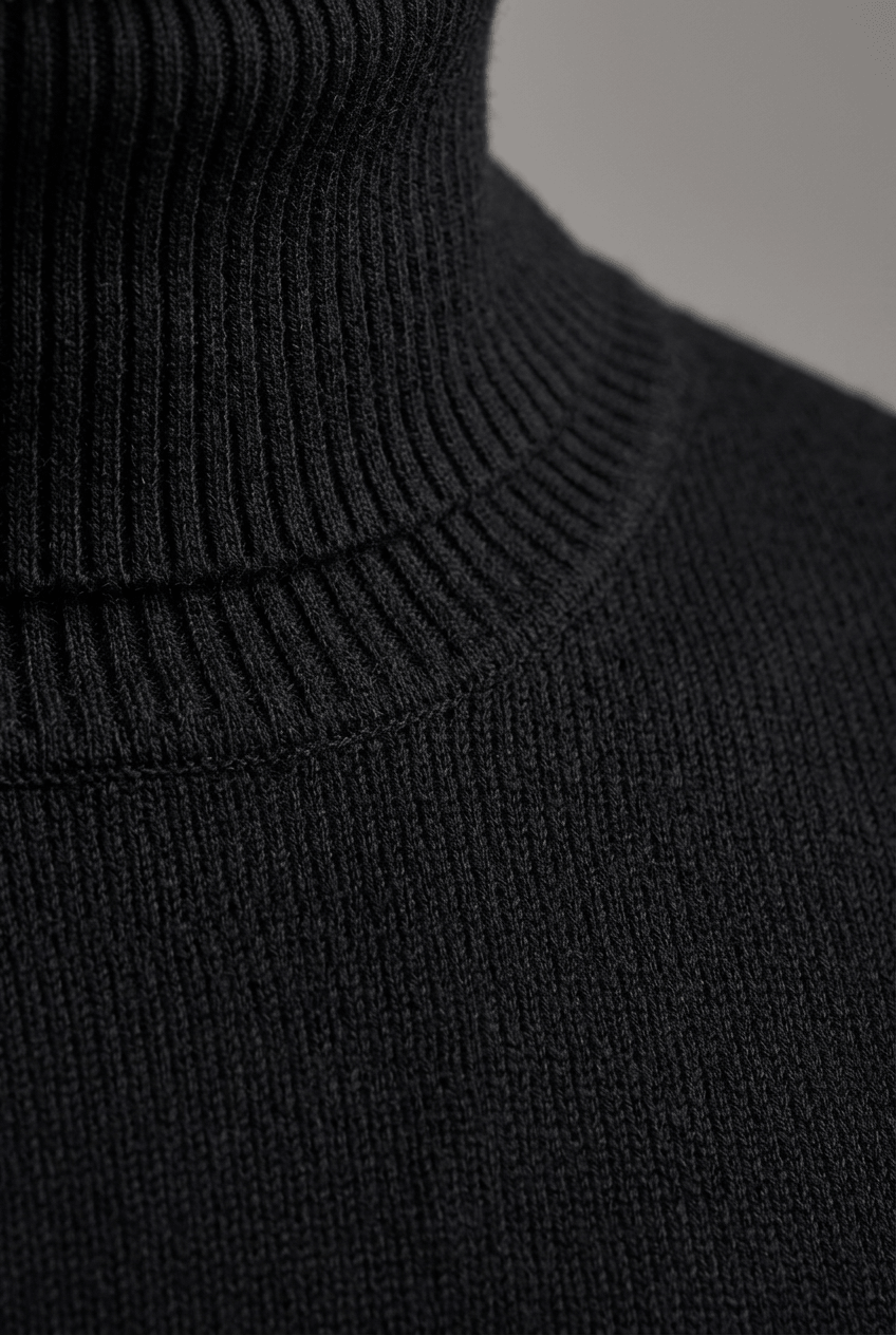 Men's Slim Fit Turtleneck Jumper | Ribbed Trim