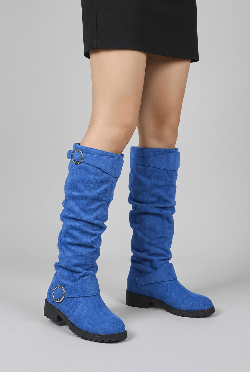 Women's Slouch Knee-High Boots | Buckle Detail