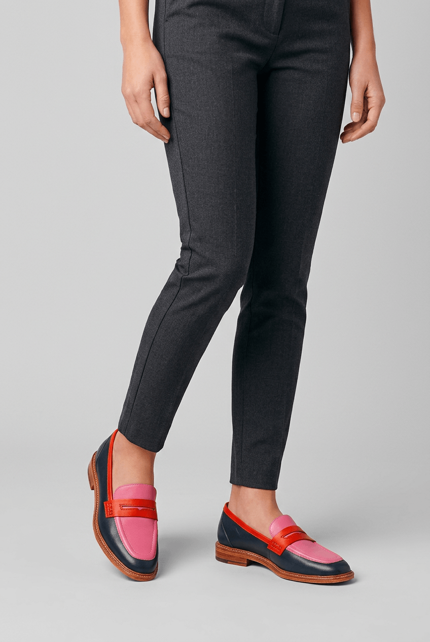 Women's Penny Loafers | Colour-Block Design