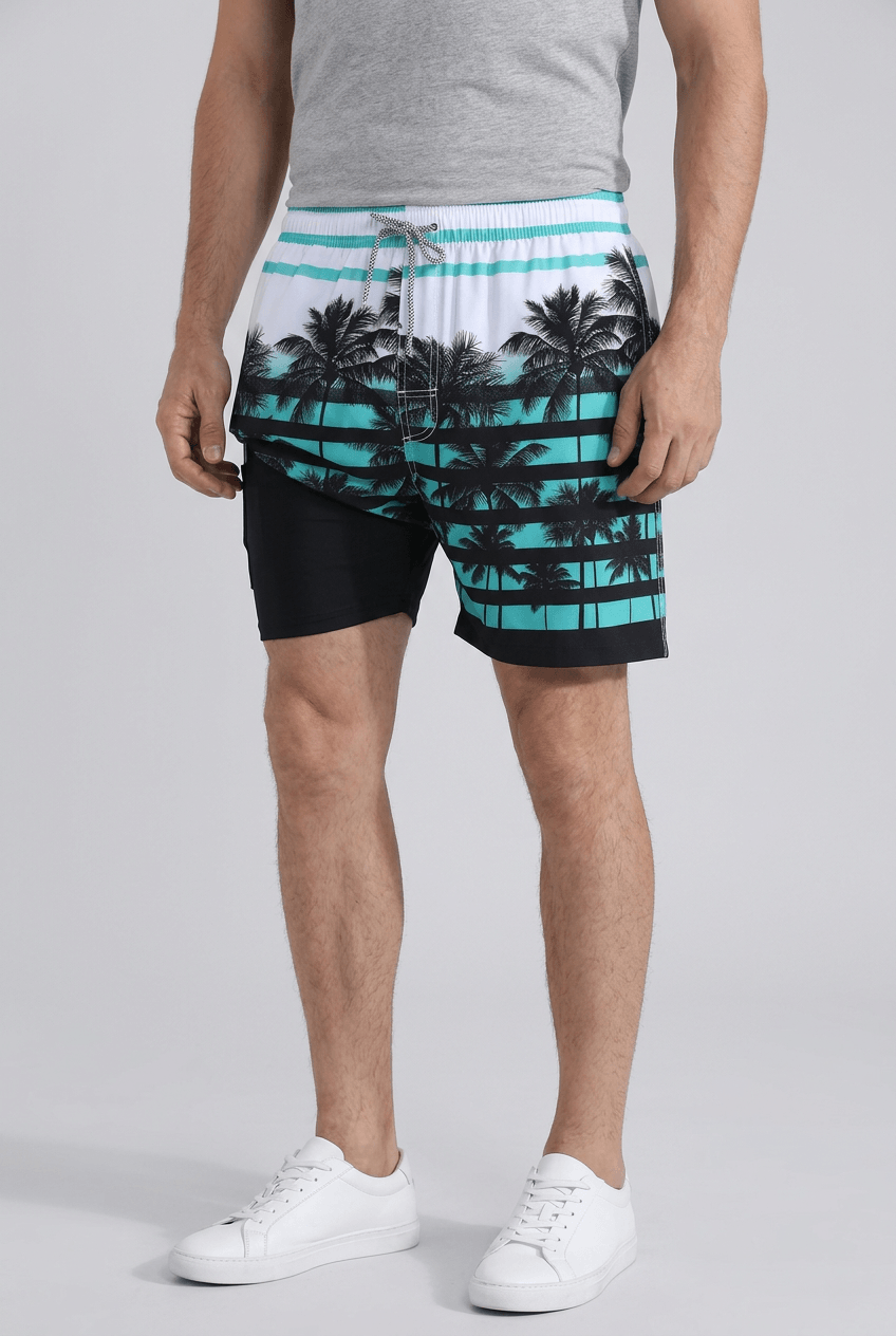 Men's Swim Shorts | Print & Built-In Compression Liner