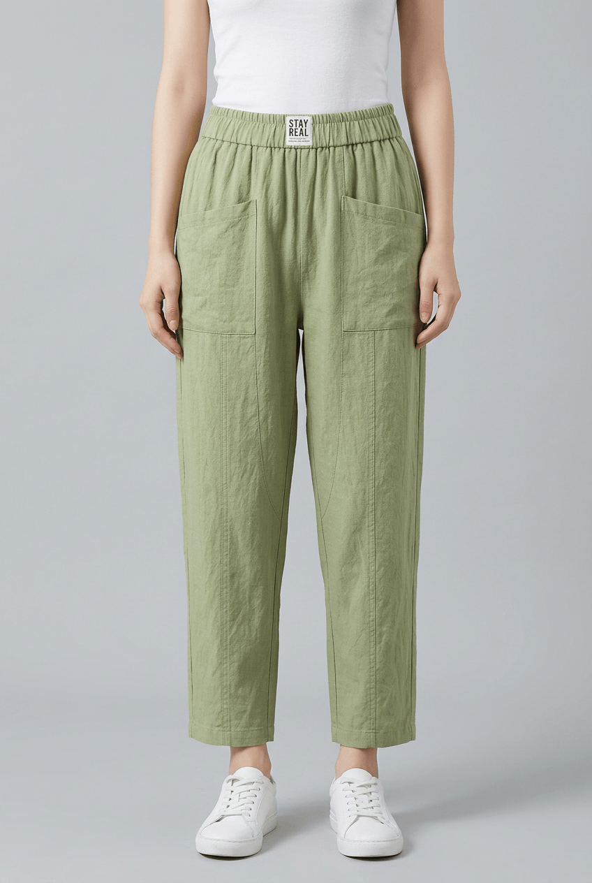 Women's Trousers | Elasticated Waist & Patch Pockets