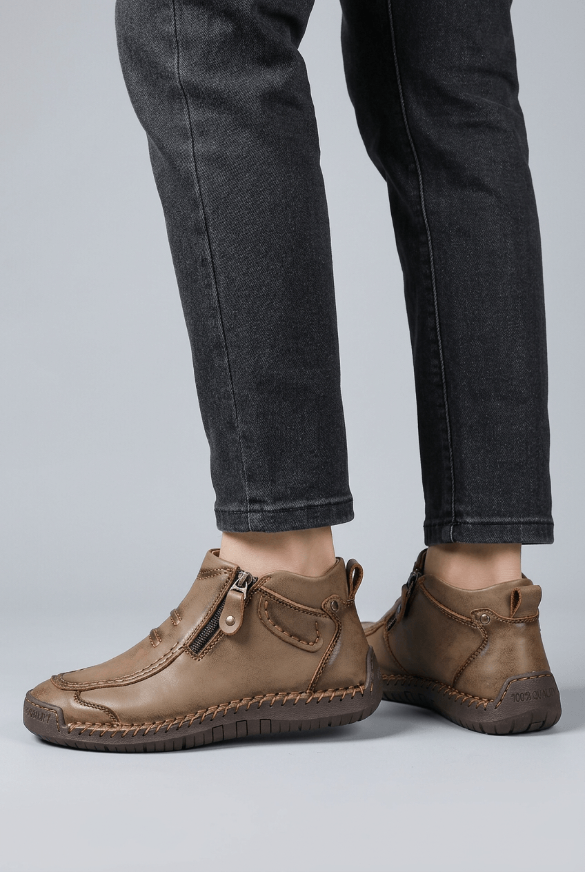 Men's Boots | Side Zipper & Moccasin Stitch Detail