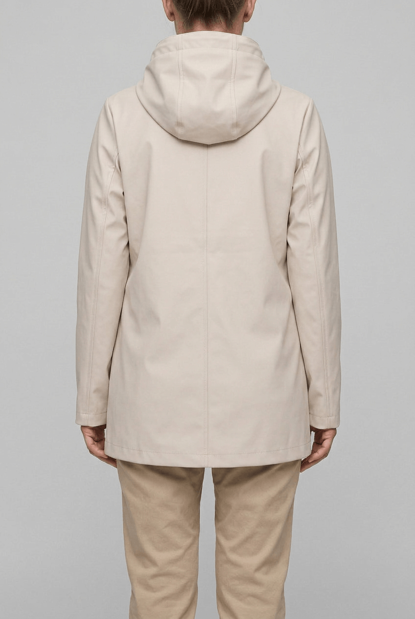 Women's Hooded Rain Jacket | Snap Flap Pockets & Drawstring Hood