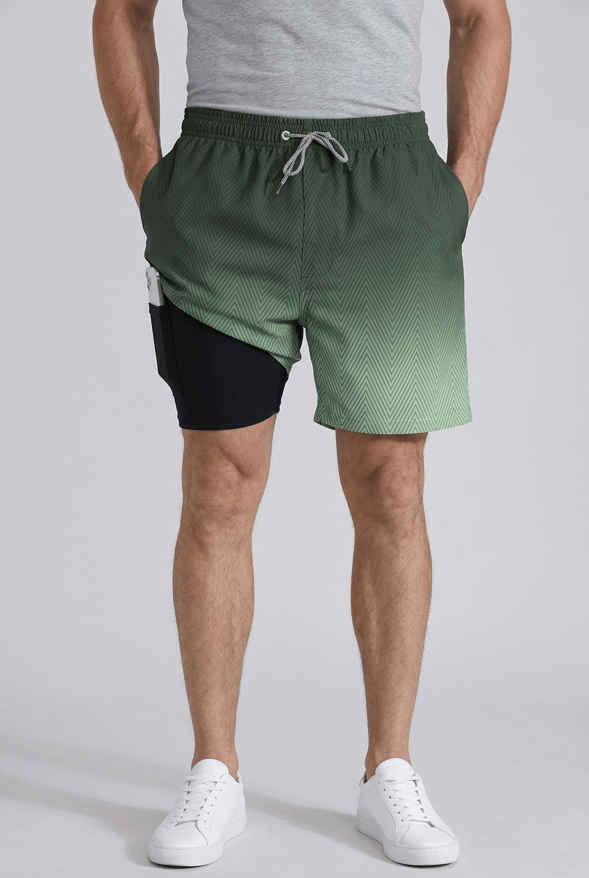 Men's Swim Shorts | Print & Built-In Compression Liner