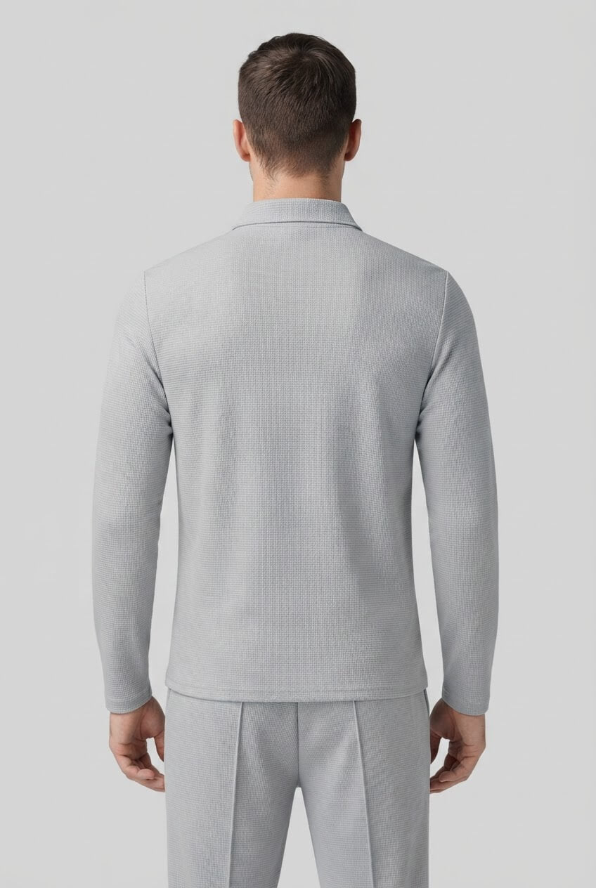 Men's Long Sleeve Polo Tracksuit Set | Drawstring Waist