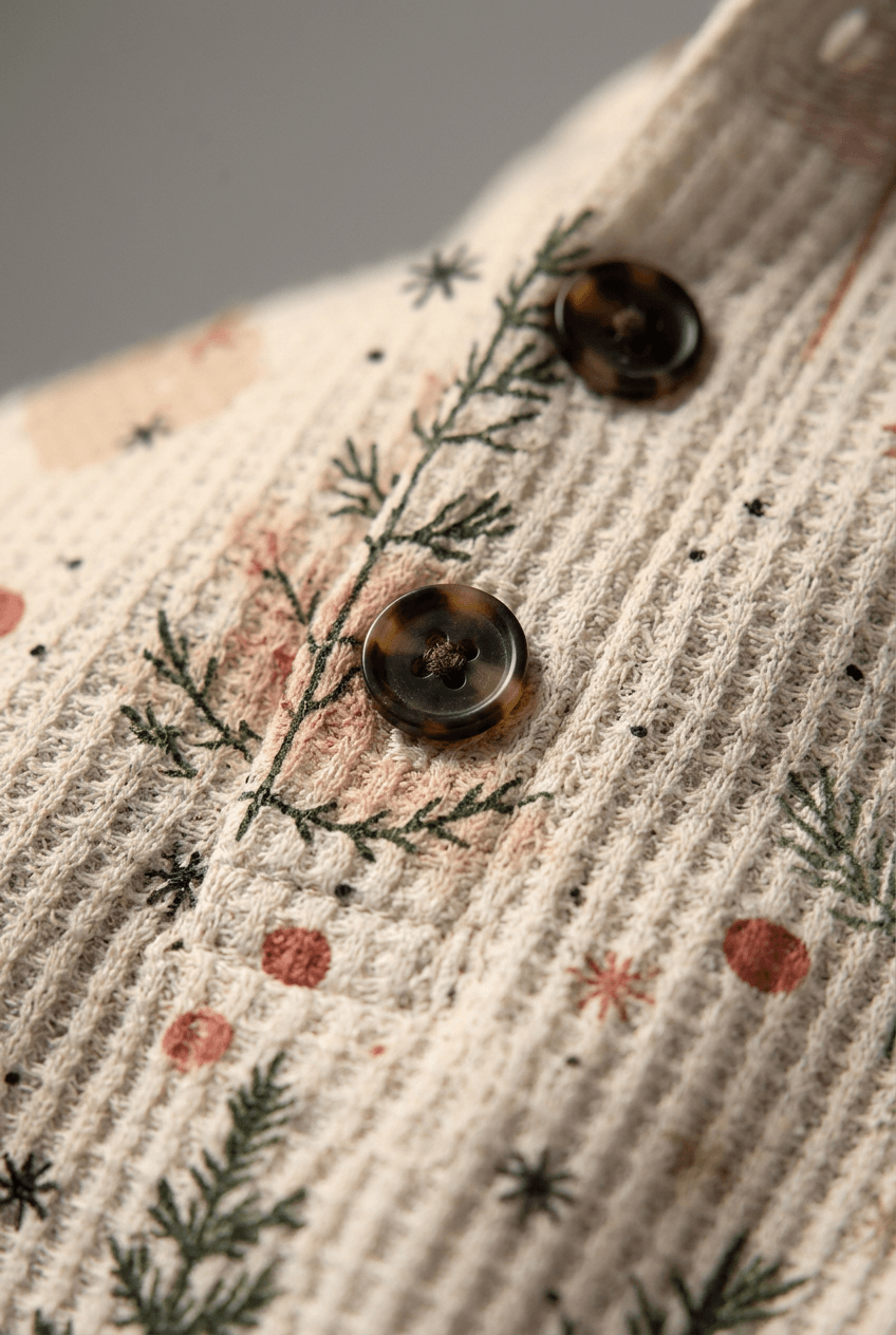 Women's Oversized Christmas Jumper | Tree Print Waffle