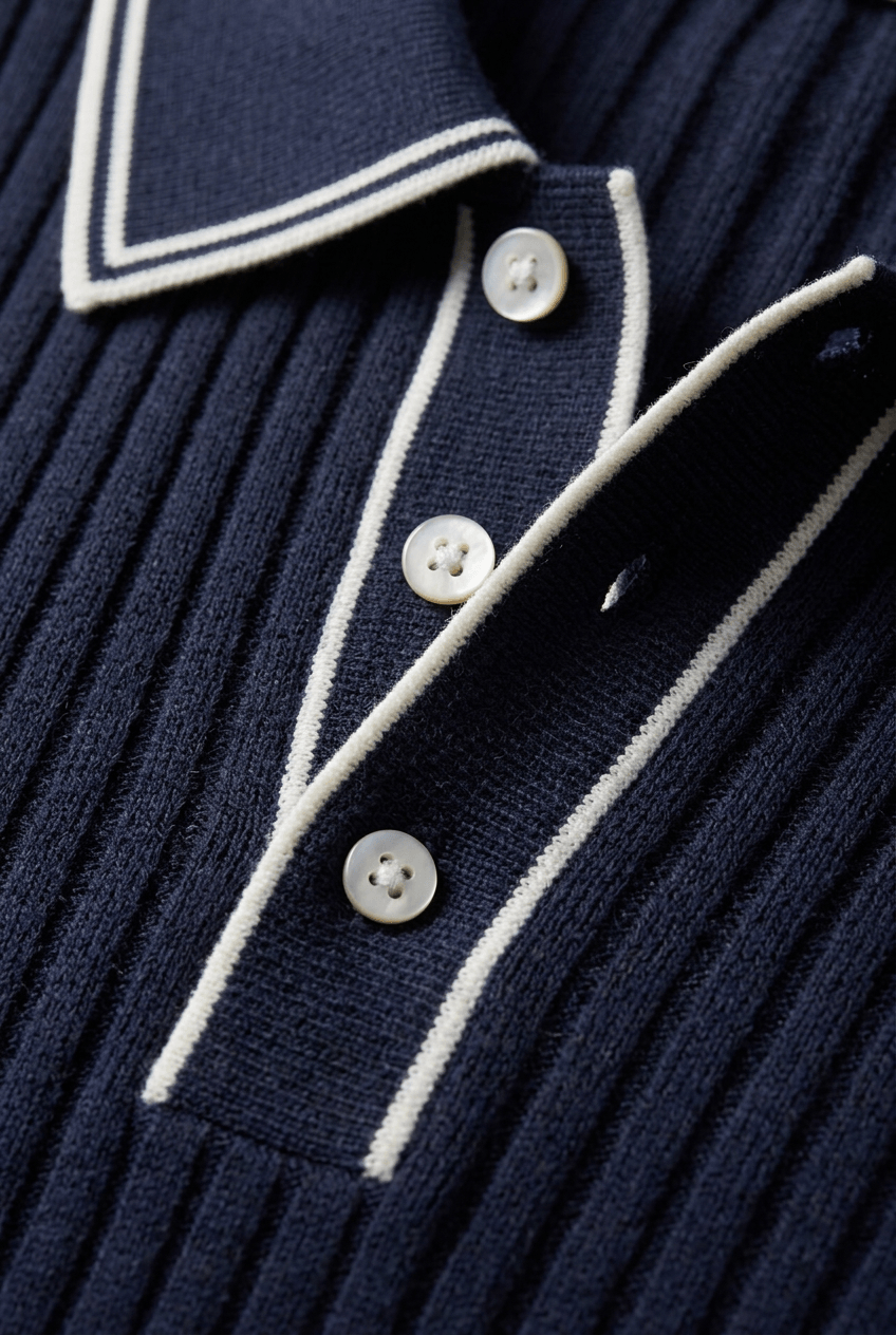 Men's Polo Shirt Men | Ribbed Short Sleeve