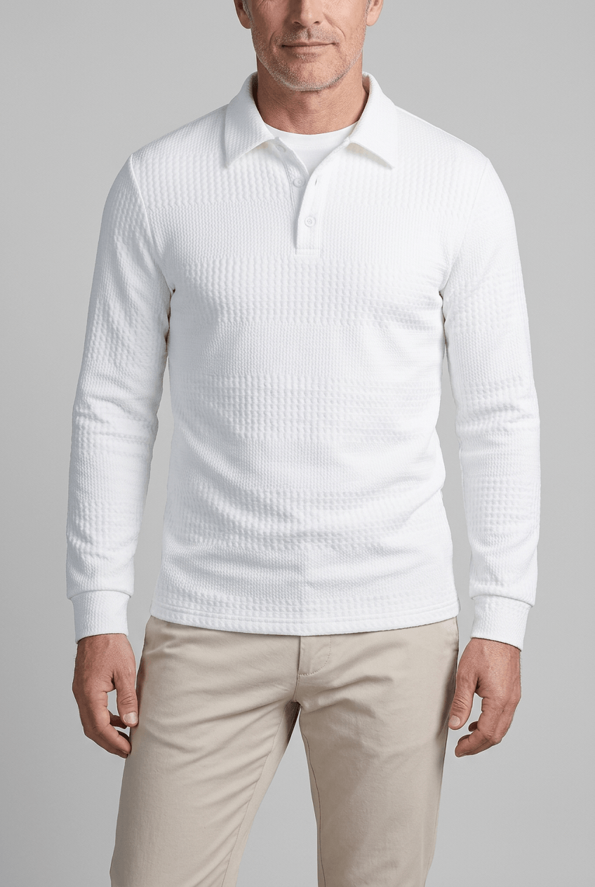 Men's Long Sleeve Polo Shirt | Classic Collar & Slim Fit