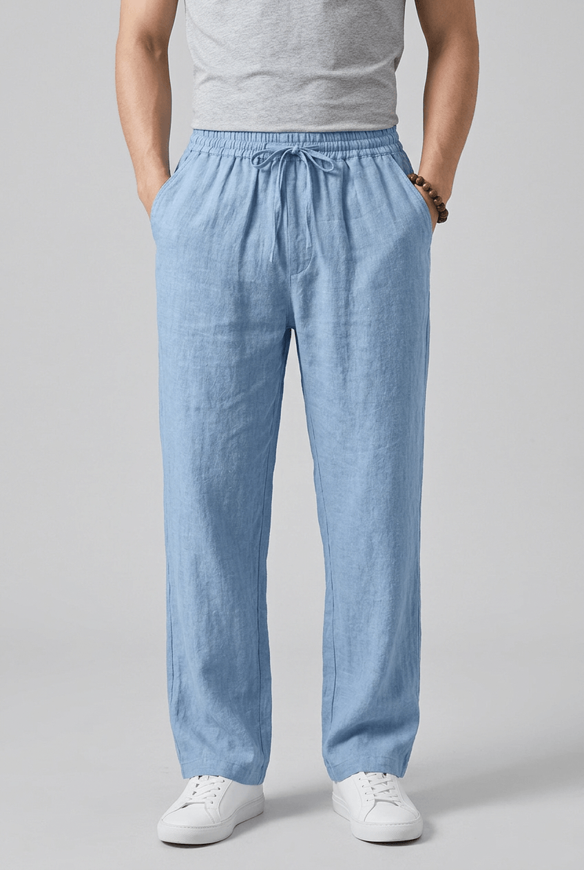 Men's Relaxed Fit Trousers | Elasticated Drawstring Waist & Side Pockets