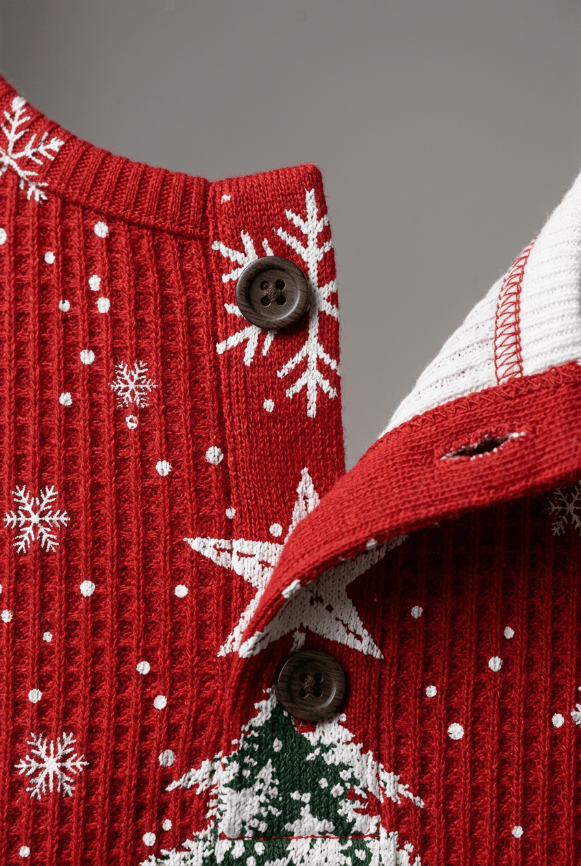 Women's Waffle Jumper | Christmas Sweater & Button Neck