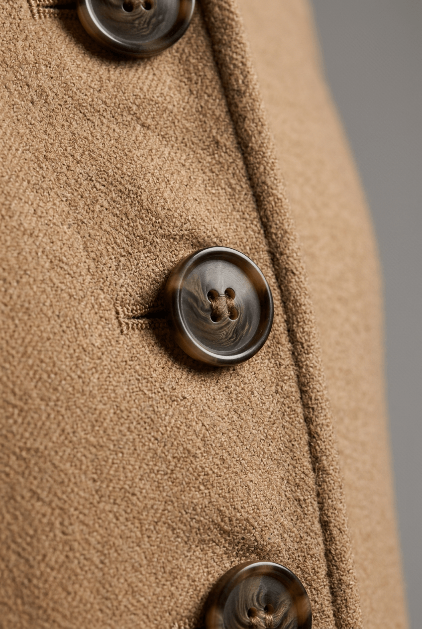 Women's Long Coat | Button Front and Side Pockets