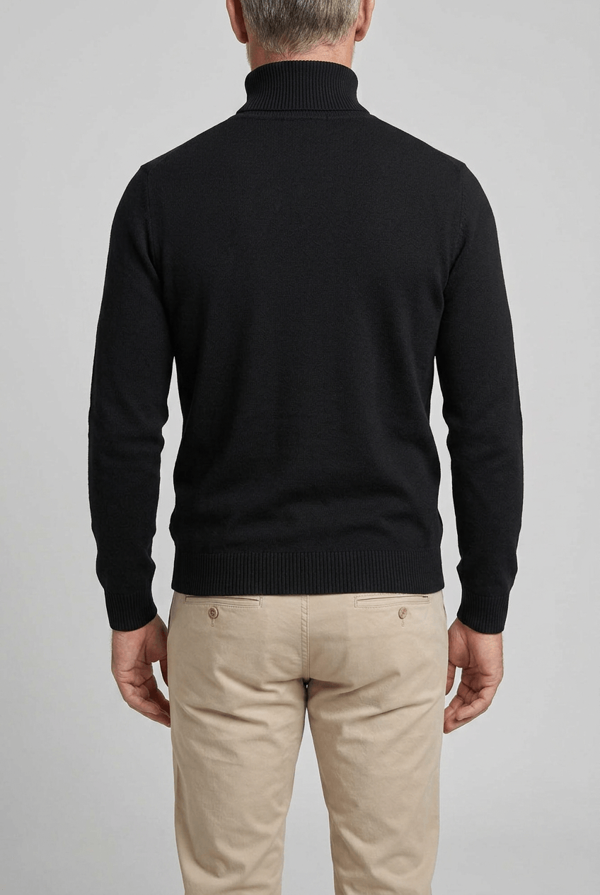 Men's Slim Fit Turtleneck Jumper | Ribbed Trim