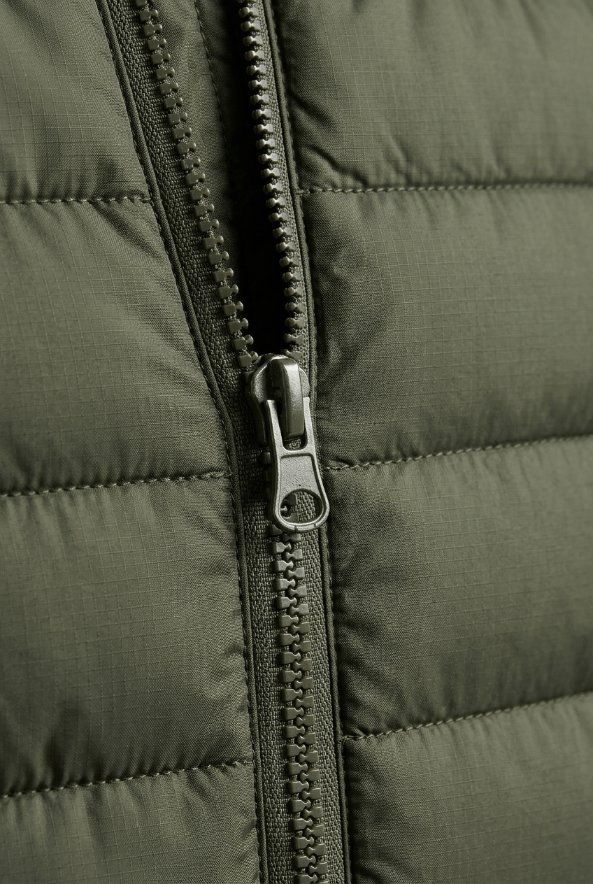 Men's Hooded Puffer Jacket | Quilted Stitch Detail