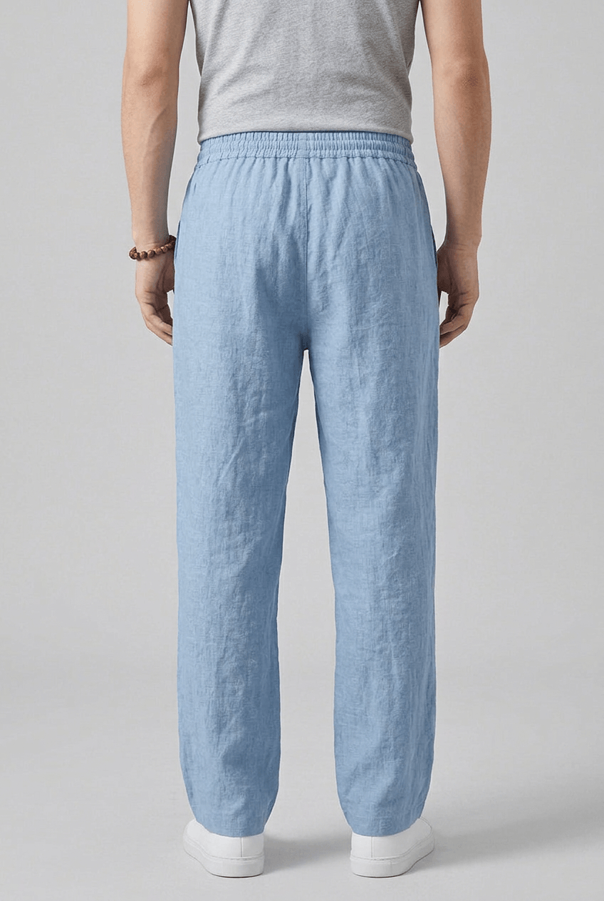 Men's Relaxed Fit Trousers | Elasticated Drawstring Waist & Side Pockets