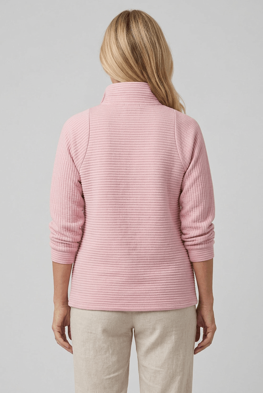Women's Quarter-Zip Pullover | Ribbed & Stand Collar
