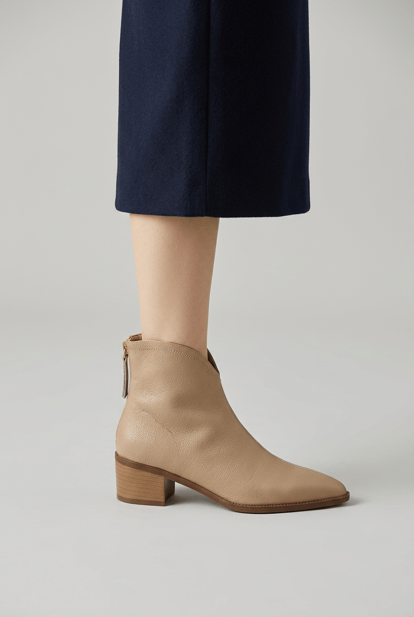 Women's Block Heel Ankle Boots | Side Zip Fastening