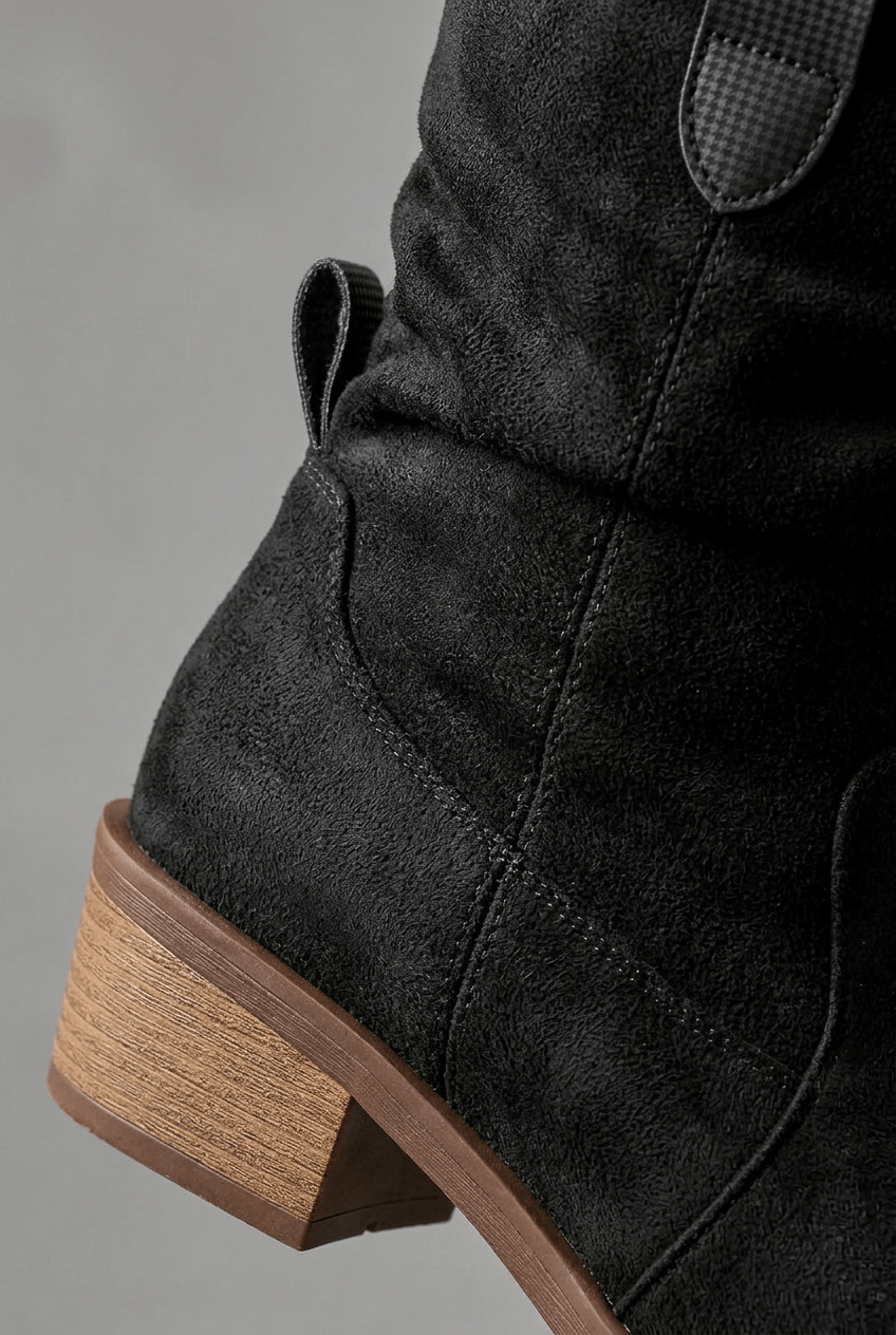 Women's Mid Calf Western Boots | Slouch Shaft & Block Heel