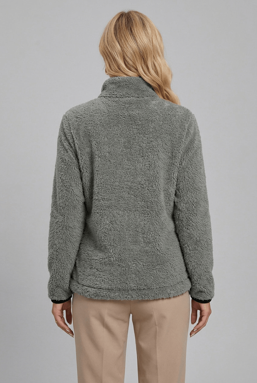 Women's Teddy Fleece Jacket | Full-Length Zip and Stand-Up Collar