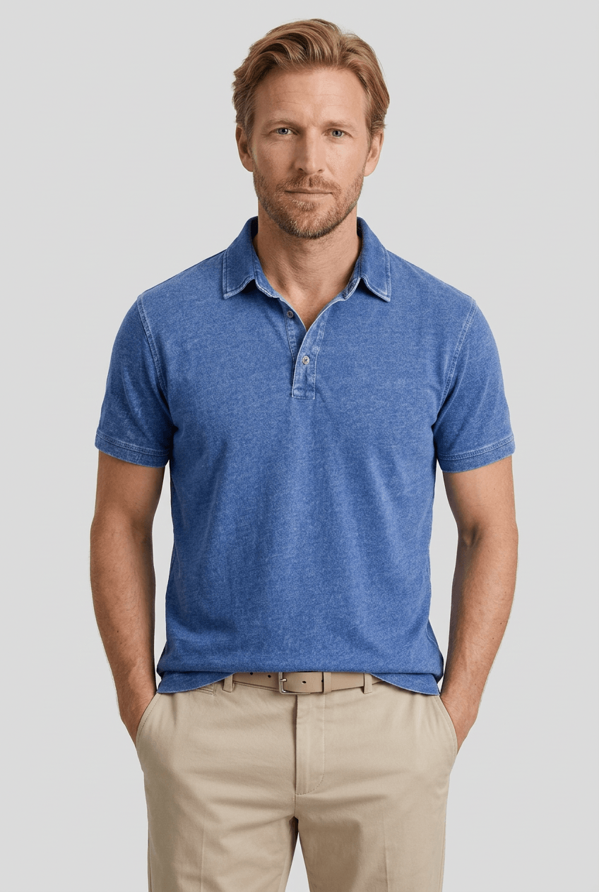Polo Shirt Men | Short Sleeve with Washed Finish & Classic Collar