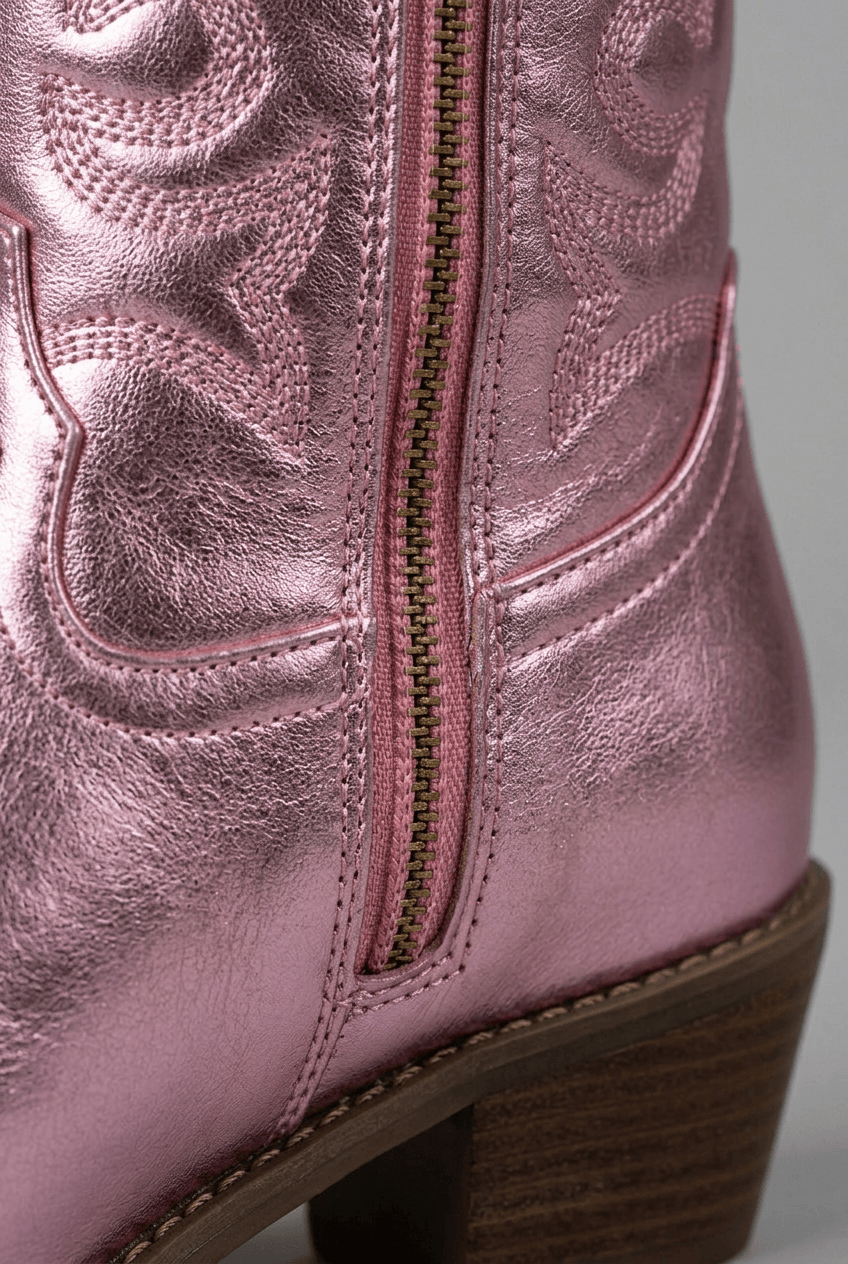 Women's Embroidered Cowboy Boots | Block Heel Side Zip